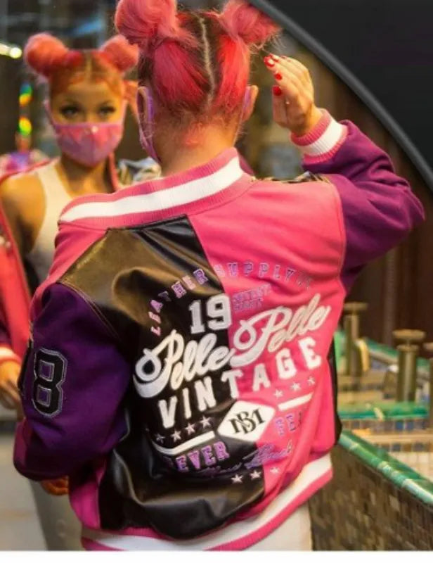 Pelle Pelle Color Block Pink and Purple Jacket image 1