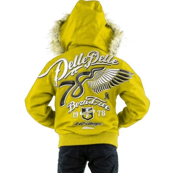 Pelle Pelle Kids 78 Born Free Yellow Wool Jacket image 1