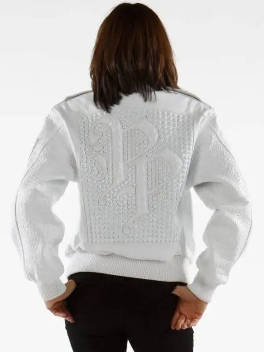 Ladies Leather White Jacket MB Bomber Pelle Pelle image 0