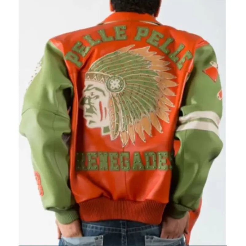 Pelle Pelle Renegades Leather Jacket | Orange Green Jacket image 0