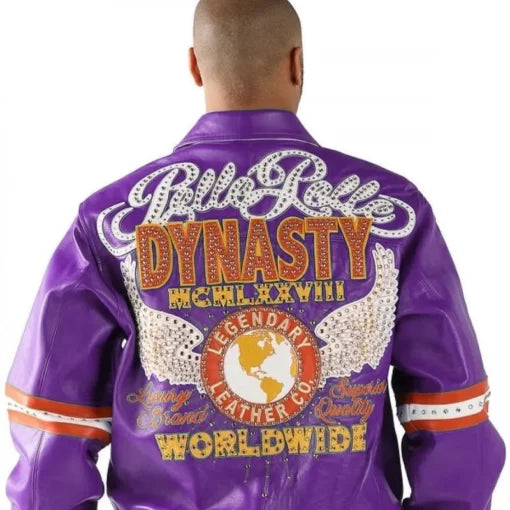 Worldwide Dynasty By Pelle Pelle Purple Leather Jacket image 0