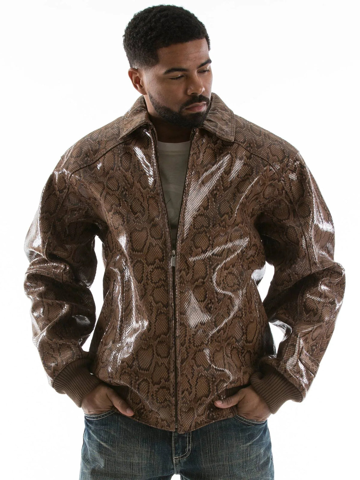 Pelle Pelle Brown Python Jacket image 0