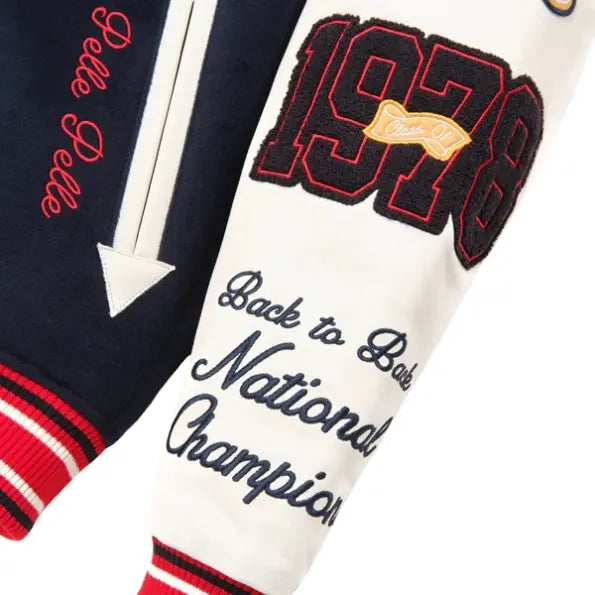 World Famous Pelle Pelle Navy Blue Wool Varsity Jacket image 2