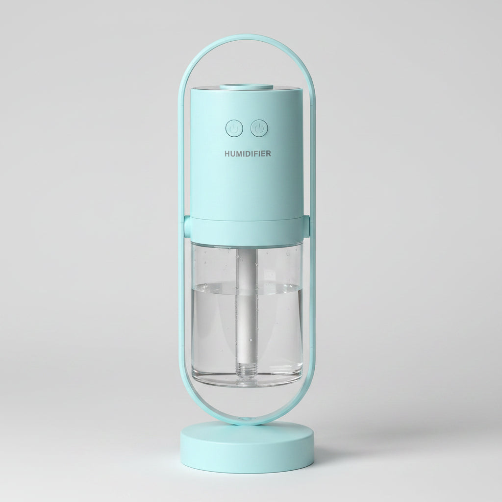Turquoise water bottle with a straw attachment on a white background