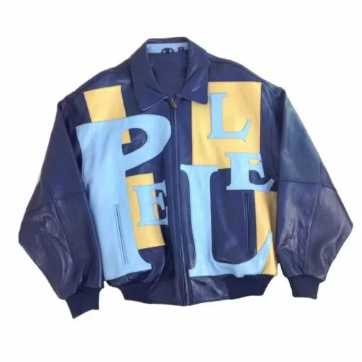 Pelle Pelle Blue Men Leather Bomber Jacket image 0