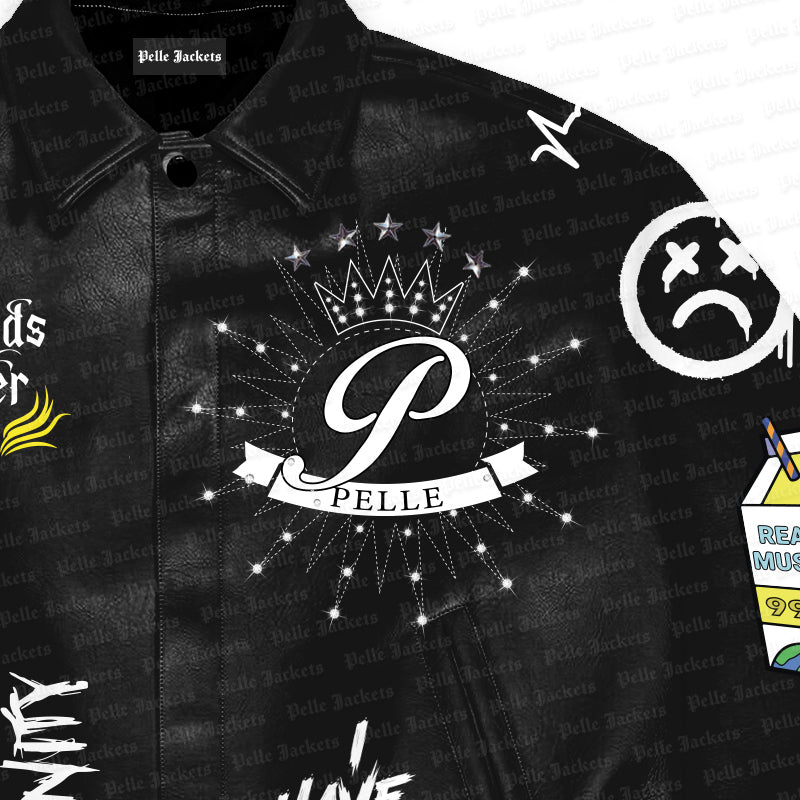 Juice WRLD Legends Never Die Black Varsity Jacket image 2