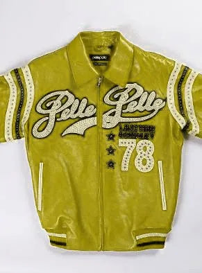 Pelle Pelle Mustard Varsity Leather Jacket image 0